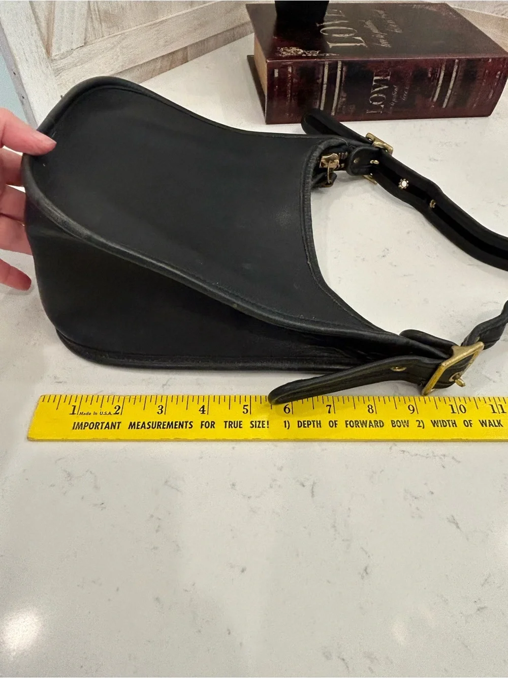 Vintage Coach Black Leather Janice Shoulder Bag with Gold Hardware #9950